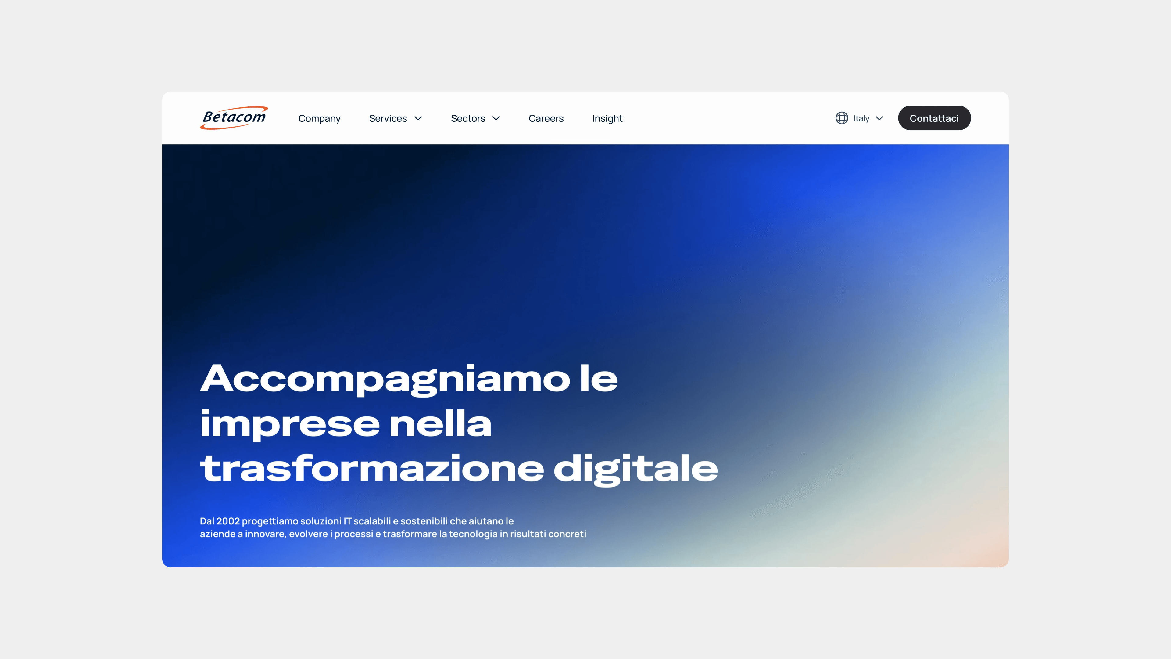 Betacom – sito web realizzato da Studio Kobalto